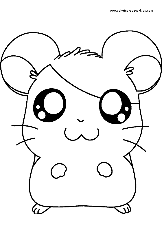 Hamtaro color page, cartoon characters coloring pages, color plate, coloring sheet,printable coloring picture