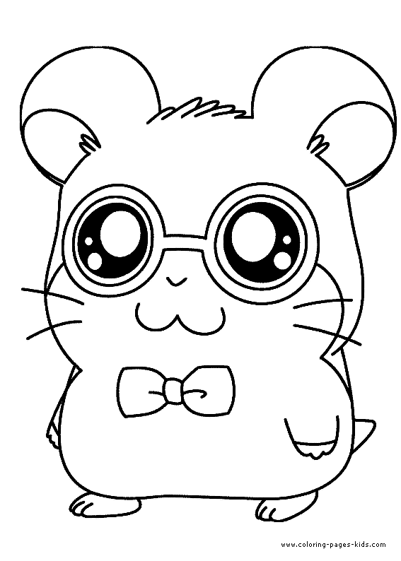 Hamtaro color page, cartoon characters coloring pages, color plate, coloring sheet,printable coloring picture