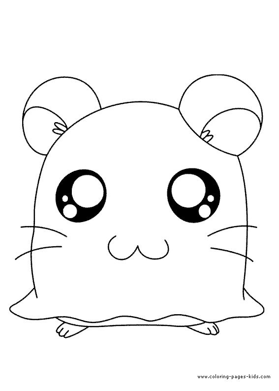 Hamtaro color page, cartoon characters coloring pages, color plate, coloring sheet,printable coloring picture
