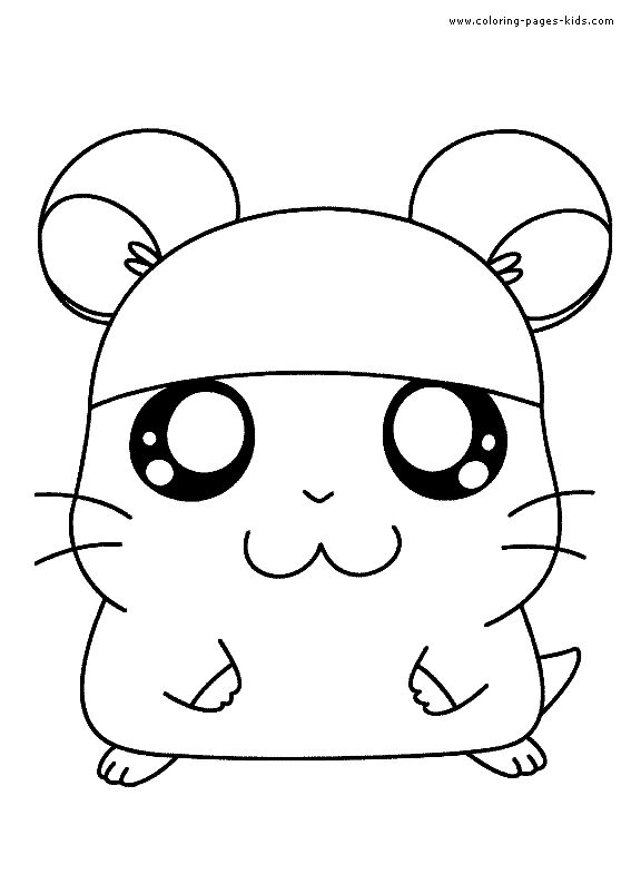 Hamtaro color page, cartoon characters coloring pages, color plate, coloring sheet,printable coloring picture