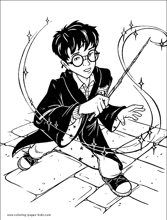Harry Potter Color Page Coloring Pages For Kids Cartoon Characters 