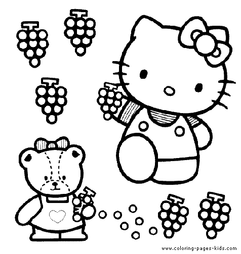 Hello Kitty color page cartoon characters coloring pages, color plate, coloring sheet,printable coloring picture