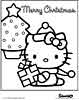 Hello Kitty printable Christmas coloring page
