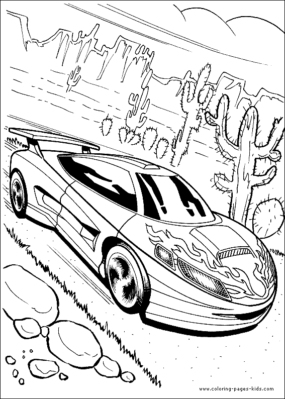 Hot Wheels color page cartoon characters coloring pages, color plate, coloring sheet,printable coloring picture