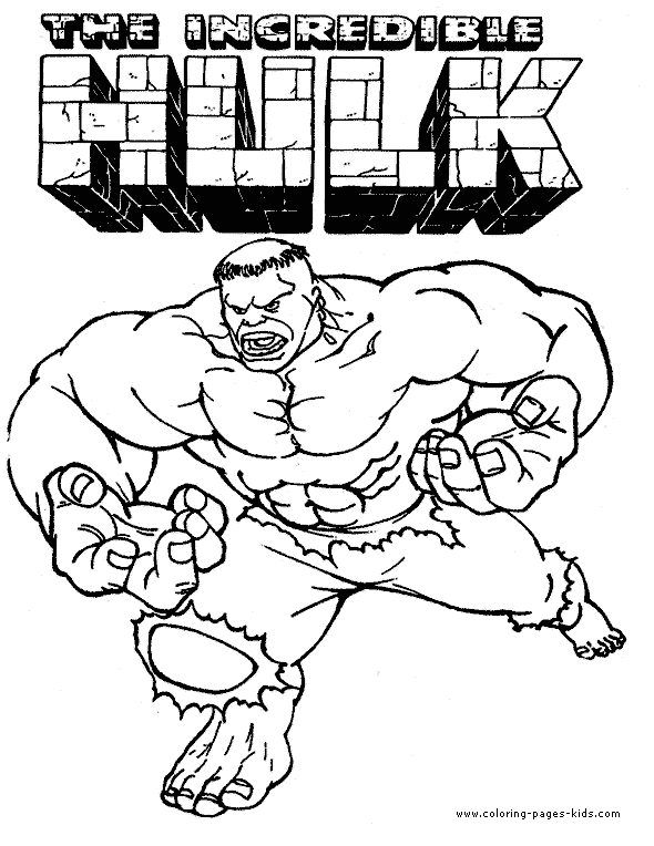 the hulk color page coloring pages for kids cartoon