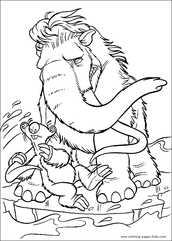 Ice Age color page cartoon characters coloring pages, color plate, coloring sheet,printable coloring picture