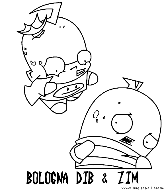 invader zim coloring pages zim and gir