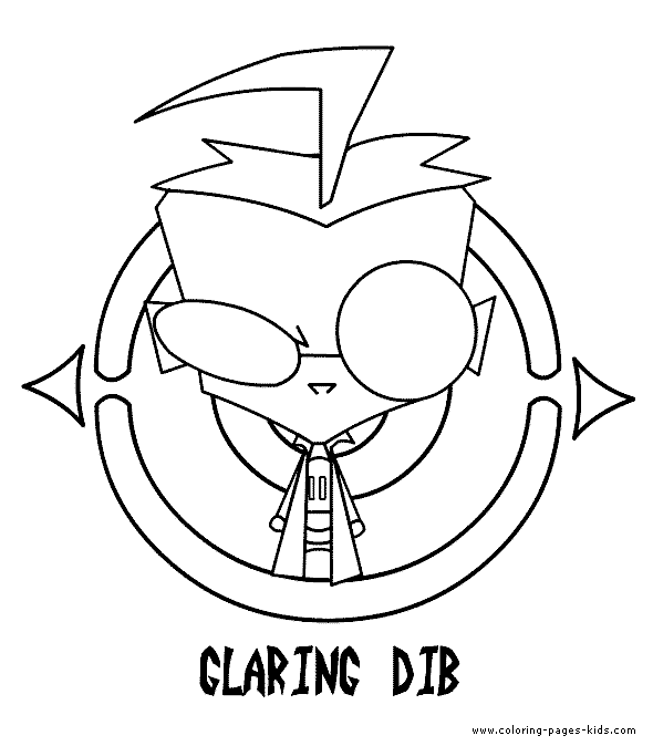 Invader Zim color page, cartoon characters coloring pages, color plate, coloring sheet,printable coloring picture