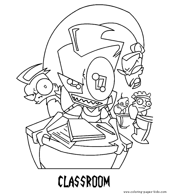 Invader Zim color page, cartoon characters coloring pages, color plate, coloring sheet,printable coloring picture