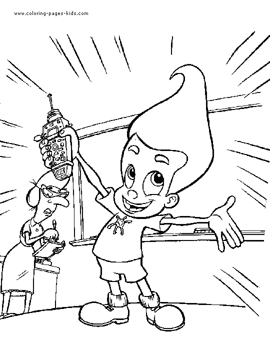 Jimmy Neutron color page, cartoon characters coloring pages, color plate, coloring sheet,printable coloring picture