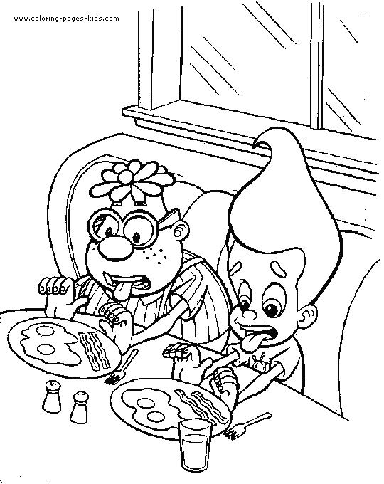 Jimmy Neutron color page, cartoon characters coloring pages, color plate, coloring sheet,printable coloring picture