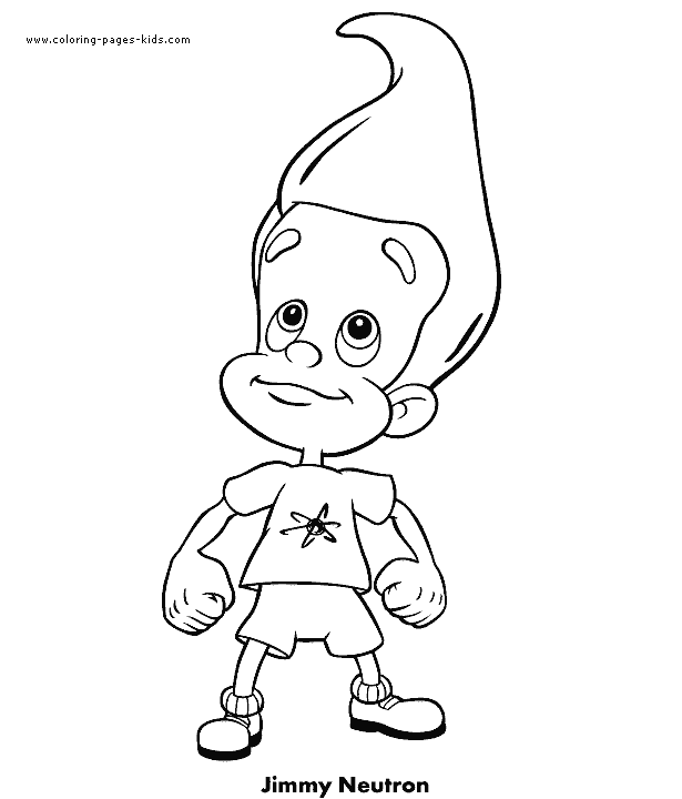 Jimmy Neutron color page, cartoon characters coloring pages, color plate, coloring sheet,printable coloring picture