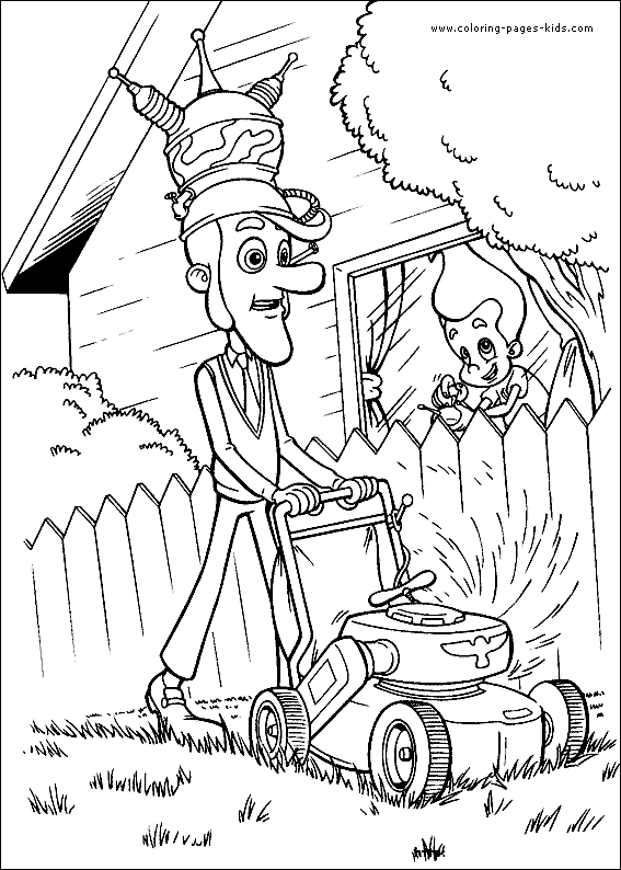 Jimmy Neutron color page, cartoon characters coloring pages, color plate, coloring sheet,printable coloring picture