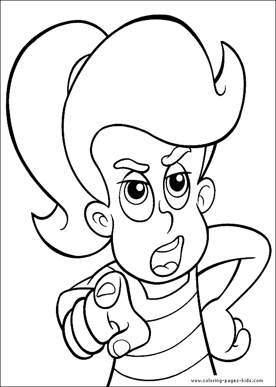 Jimmy Neutron color page, cartoon characters coloring pages, color plate, coloring sheet,printable coloring picture