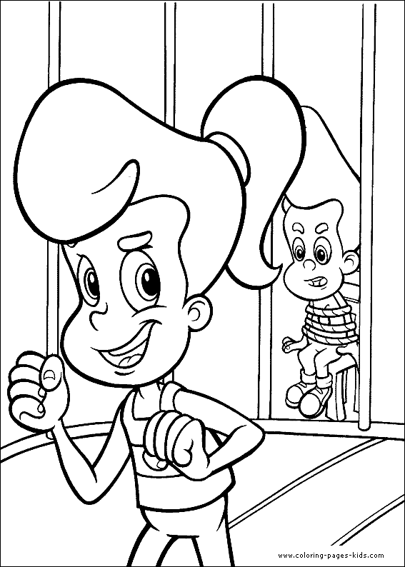 Jimmy Neutron color page, cartoon characters coloring pages, color plate, coloring sheet,printable coloring picture