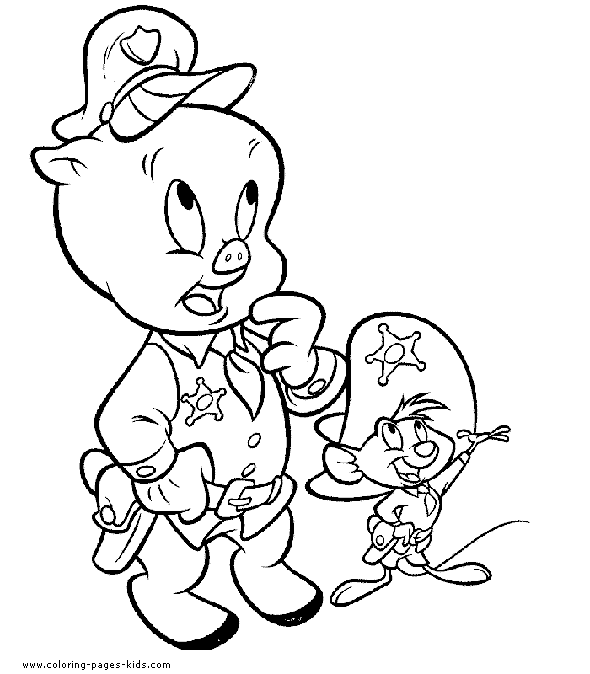 Looney tunes characters color page - Cartoon coloring pages for kids