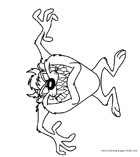 Tazmanian Devil color page, cartoon characters coloring pages, color plate, coloring sheet,printable coloring picture