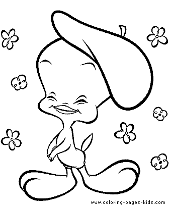 Tweety color page, cartoon characters coloring pages, color plate, coloring sheet,printable coloring picture