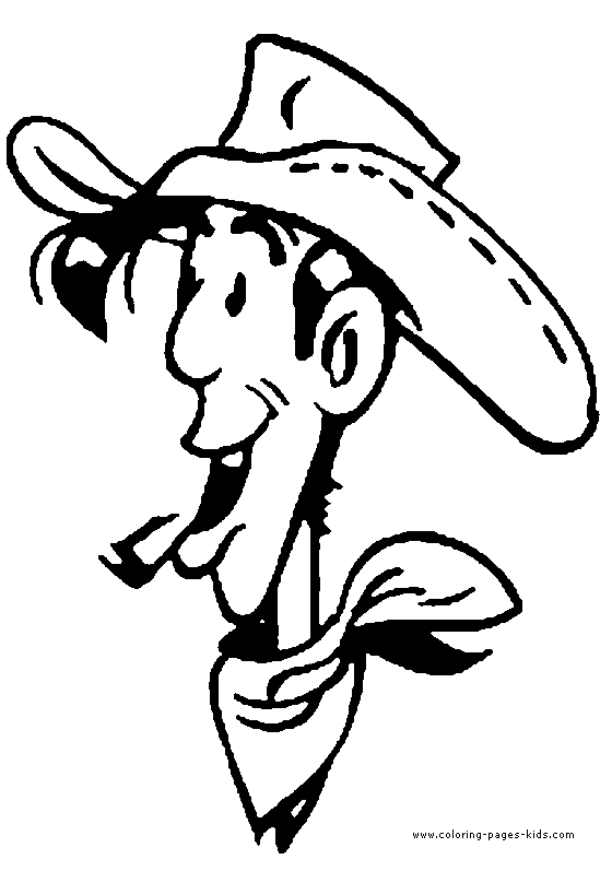 Lucky Luke color page, cartoon characters coloring pages, color plate, coloring sheet,printable coloring picture