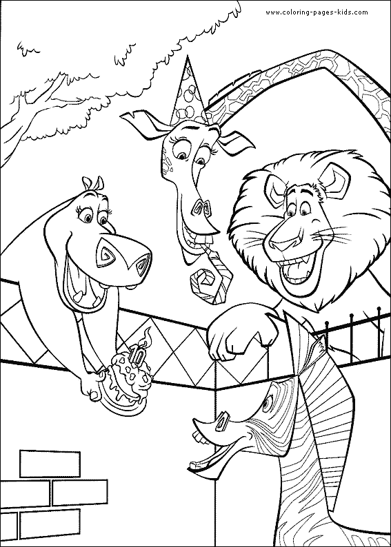 Madagascar color page, cartoon characters coloring pages, color plate, coloring sheet,printable coloring picture