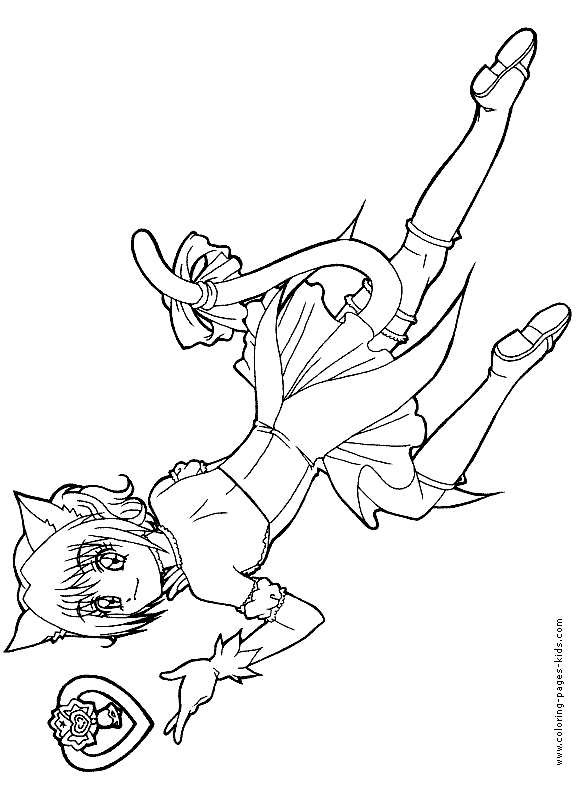 Mew Mew color page, cartoon characters coloring pages
