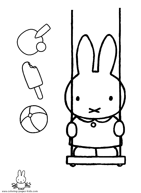 Miffy color page cartoon characters coloring pages, color plate, coloring sheet,printable coloring picture