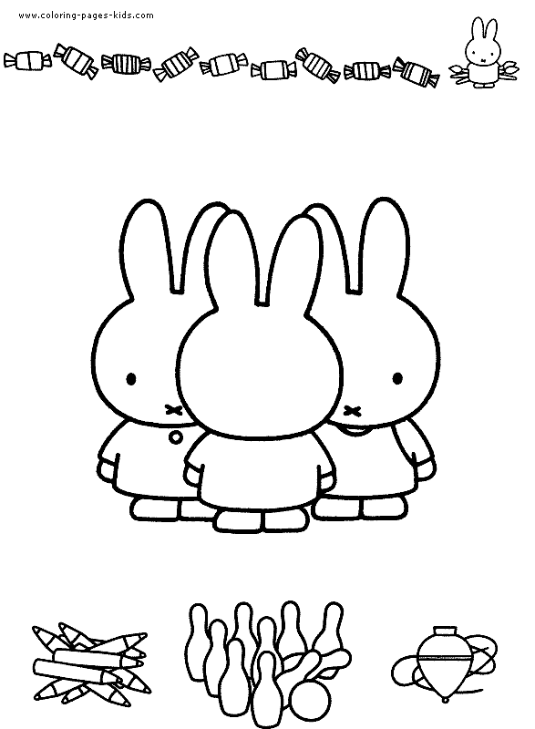 Miffy color page cartoon characters coloring pages, color plate, coloring sheet,printable coloring picture