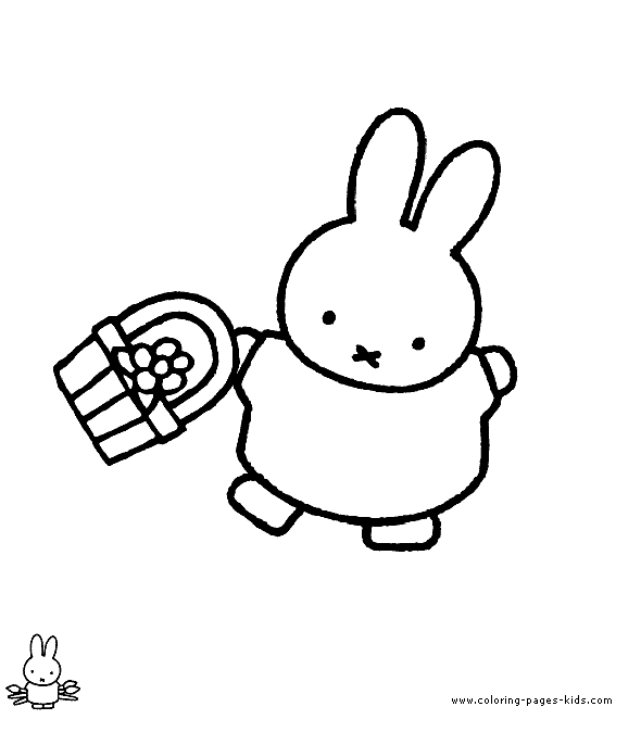 Miffy color page cartoon characters coloring pages, color plate, coloring sheet,printable coloring picture