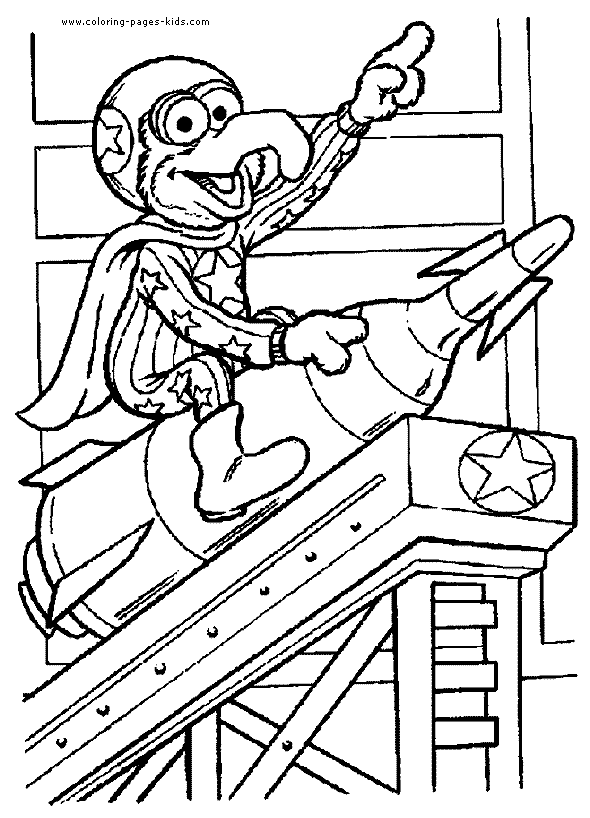 Gonzo The Muppet Show cartoon characters coloring pages, color plate, coloring sheet,printable coloring picture