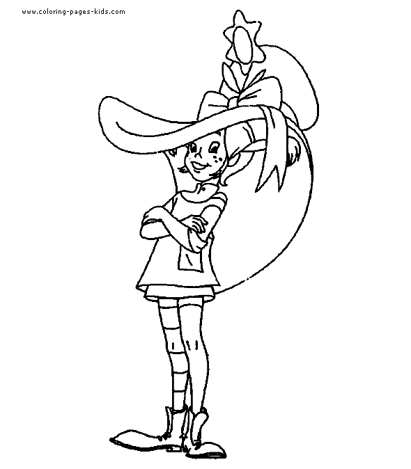 Pippi Longstocking color page cartoon characters coloring pages, color plate, coloring sheet,printable coloring picture