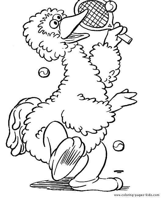 Big bird Sesame street color page cartoon characters coloring pages, color plate, coloring sheet,printable coloring picture