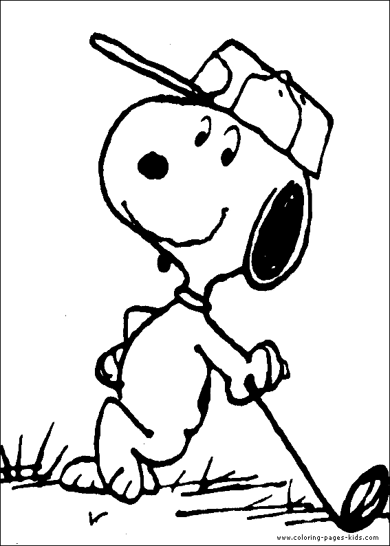 snoopy color page  cartoon characters coloring