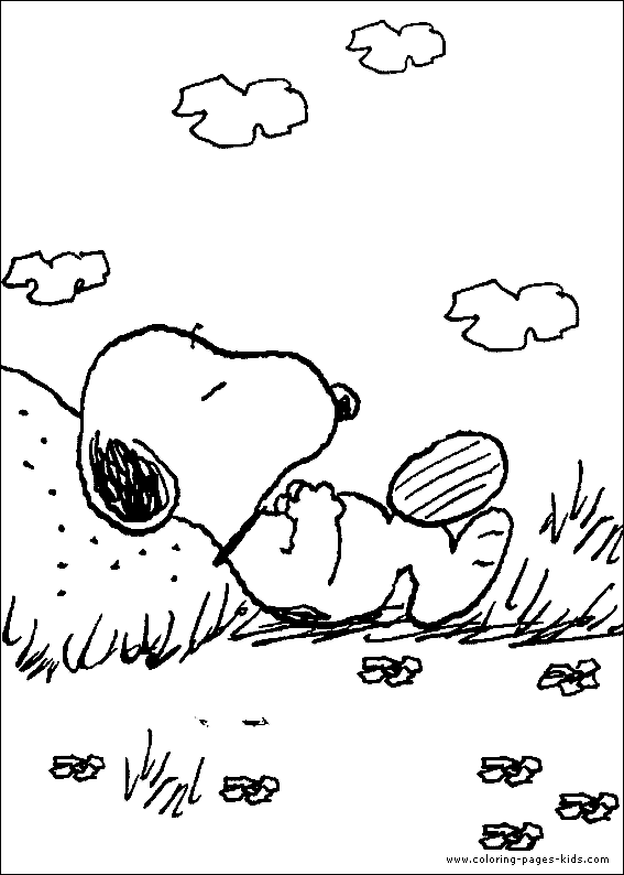 Snoopy color page peanuts