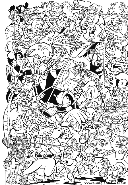 Sonic the Hedgehog color page cartoon characters coloring pages, color plate, coloring sheet,printable coloring picture