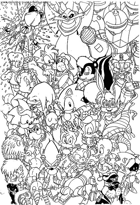 Sonic the Hedgehog color page cartoon characters coloring pages, color plate, coloring sheet,printable coloring picture