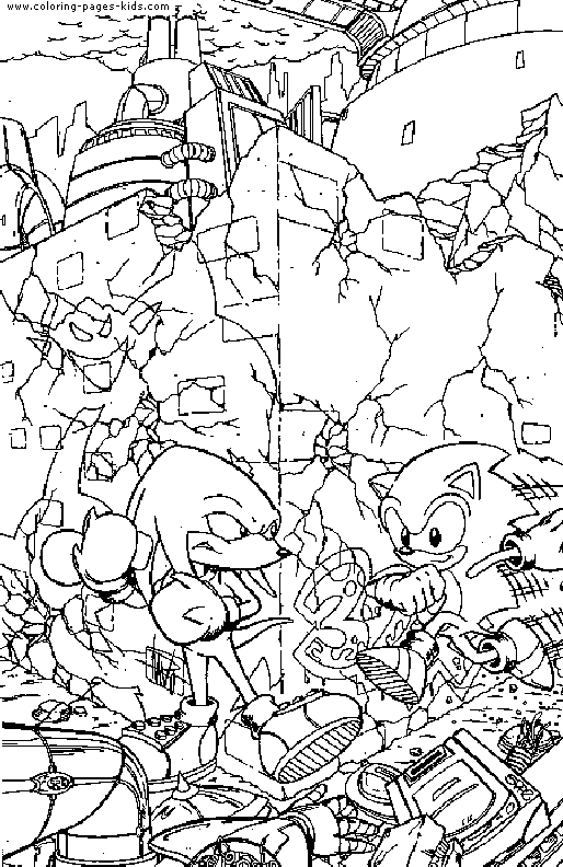 Sonic the Hedgehog color page cartoon characters coloring pages, color plate, coloring sheet,printable coloring picture