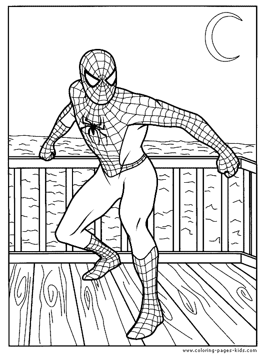 Spider-Man getting ready to fight coloring sheet