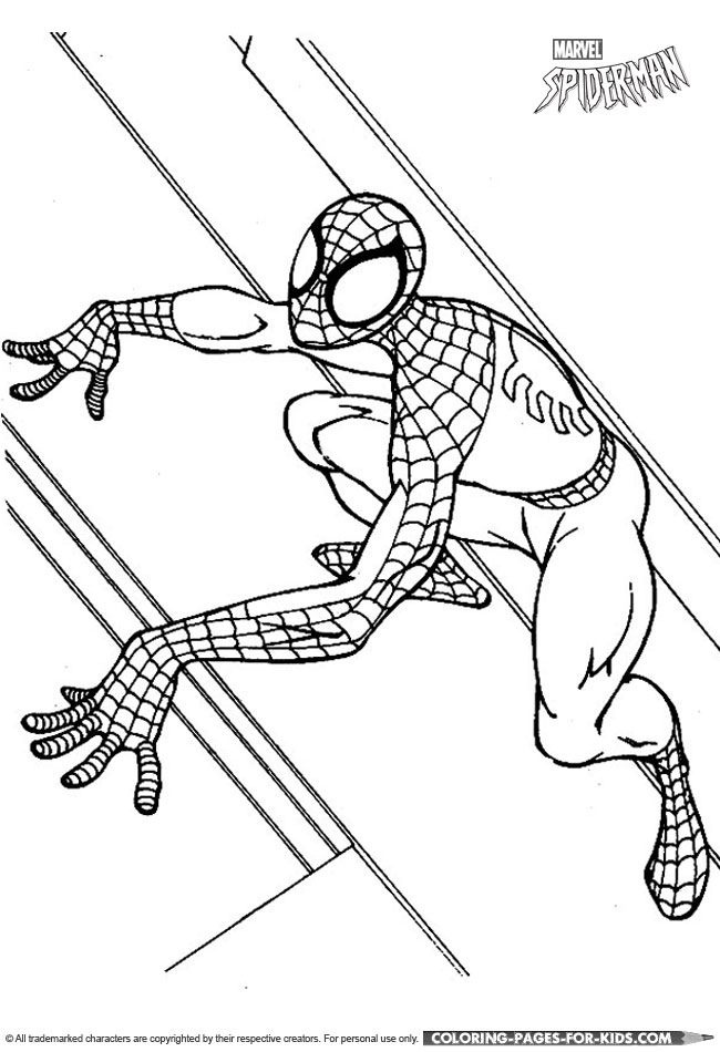 Spiderman coloring page for kids to print