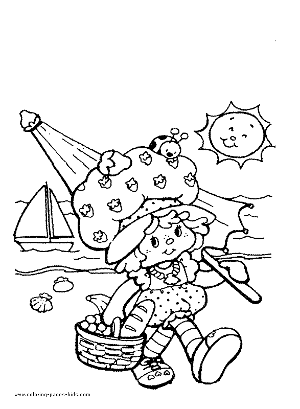 Strawberry Shortcake color page, cartoon characters coloring pages, color plate, coloring sheet,printable coloring picture