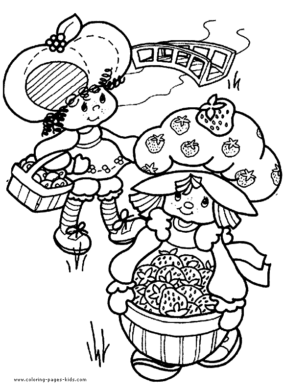 Strawberry Shortcake color page, cartoon characters coloring pages