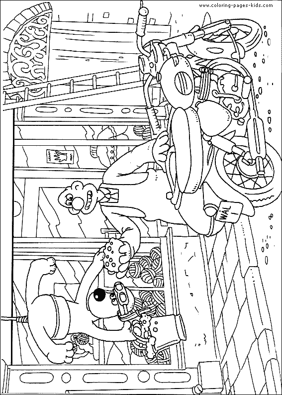 Wallace and Gromit color page, cartoon characters coloring pages, color plate, coloring sheet,printable coloring picture