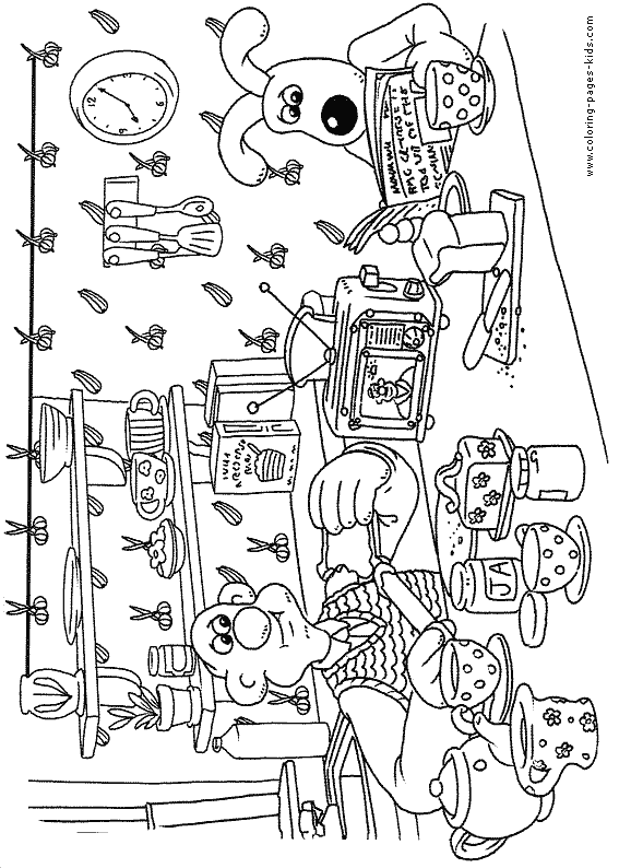 Wallace and Gromit color page, cartoon characters coloring pages, color plate, coloring sheet,printable coloring picture