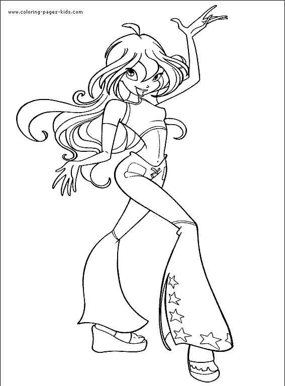 Winx Club color page - Coloring pages for kids - Cartoon characters ...