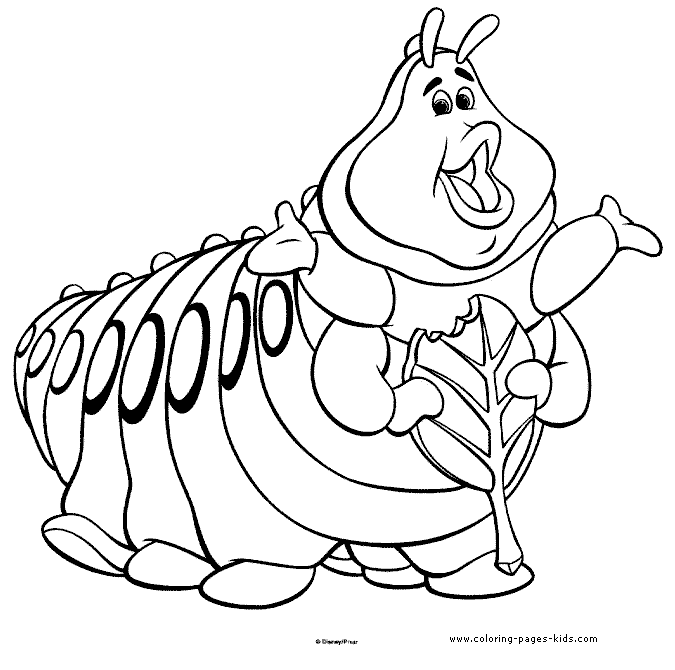 Heimlich the caterpillar a bug's life coloring disney coloring pages, color plate, coloring sheet,printable coloring picture