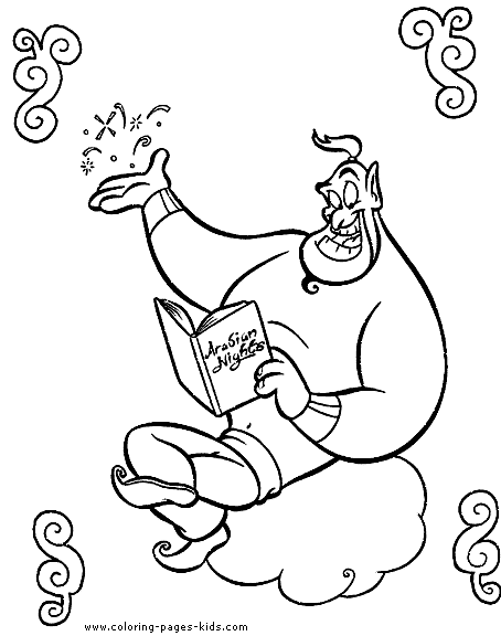 genie from Aladin coloring plate, aladin coloring page, disney coloring pages, color plate, coloring sheet,printable coloring picture