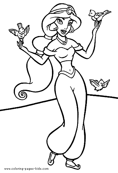 Princess Jasmin coloring sheet, aladin coloring page, disney coloring pages, color plate, coloring sheet,printable coloring picture