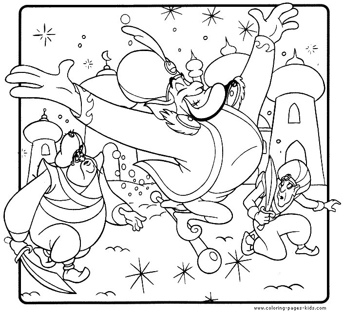 genie from Aladin coloring plate, aladin coloring page, disney coloring pages, color plate, coloring sheet,printable coloring picture