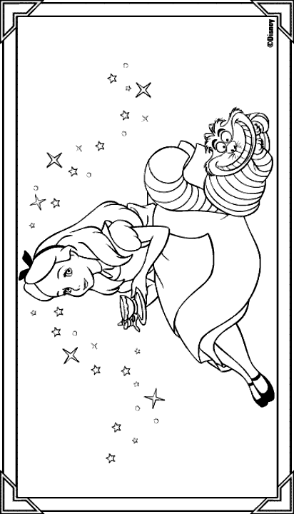 alice in wonderland, disney coloring pages, color plate, coloring sheet,printable coloring picture