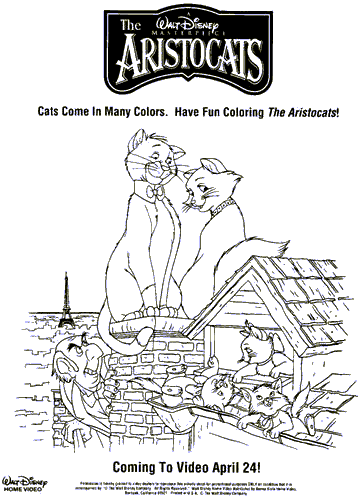 aristocats, disney coloring pages, color plate, coloring sheet,printable coloring picture