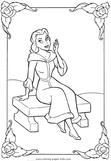 Belle, Beauty and the Beast color page, disney coloring pages, color plate, coloring sheet,printable coloring picture